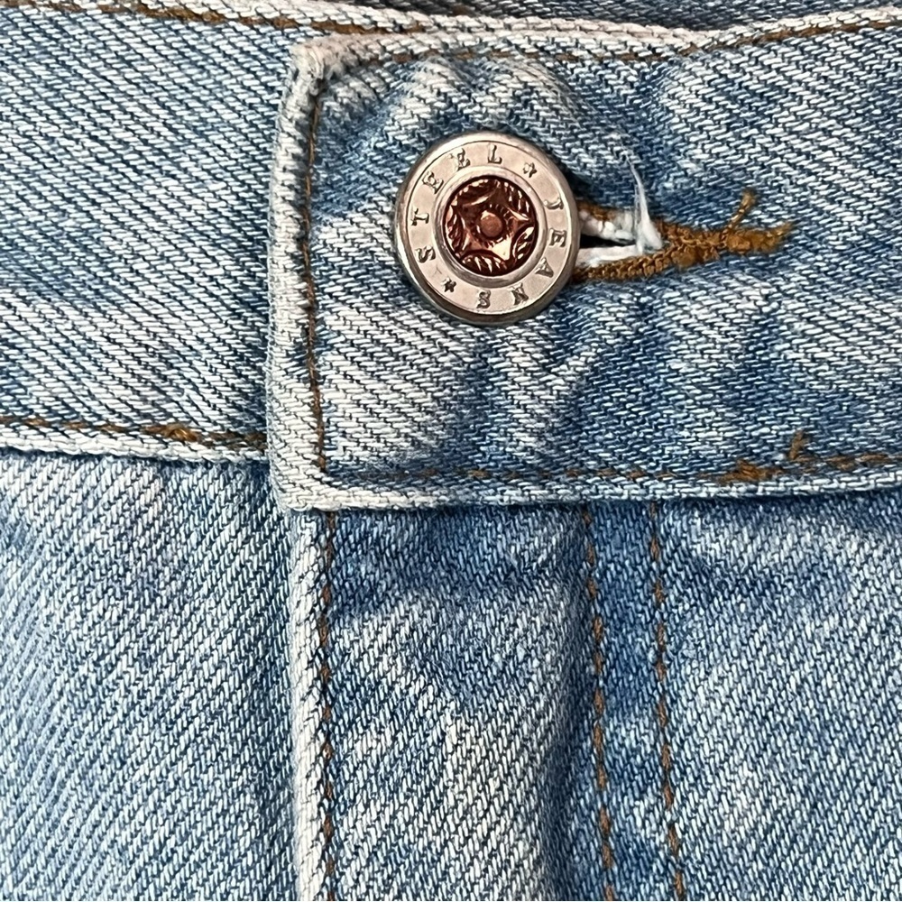 Vintage 90s Steel Jeans Women’s Juniors Denim Striped Mini Skirt - Picture 3 of 9